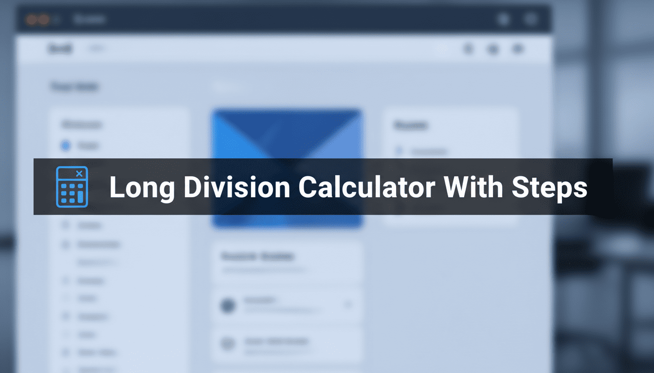 Long Division Calculator