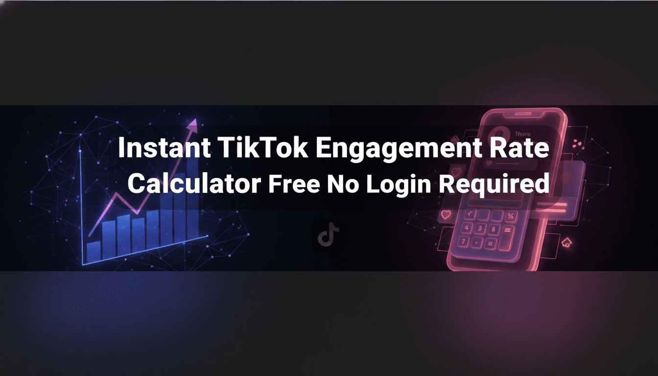 TikTok engagement rate calculator free no login banner image